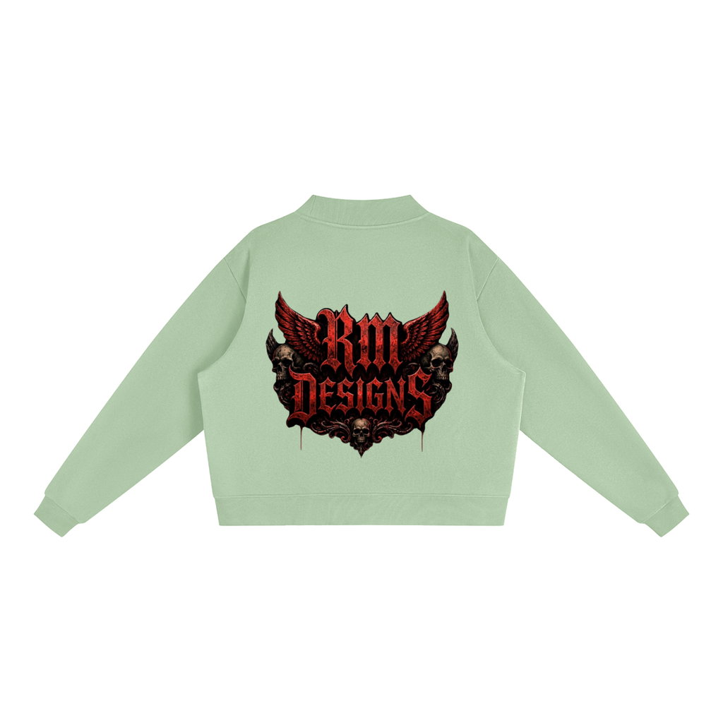 Essential Fleece Mock-Neck Crew Sweatshirt