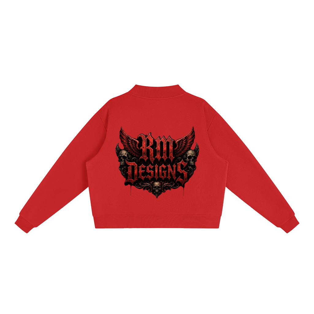 Essential Fleece Mock-Neck Crew Sweatshirt