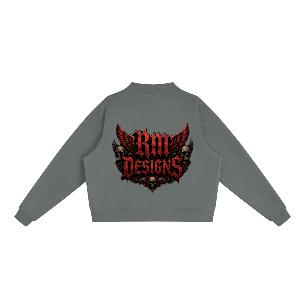Essential Fleece Mock-Neck Crew Sweatshirt
