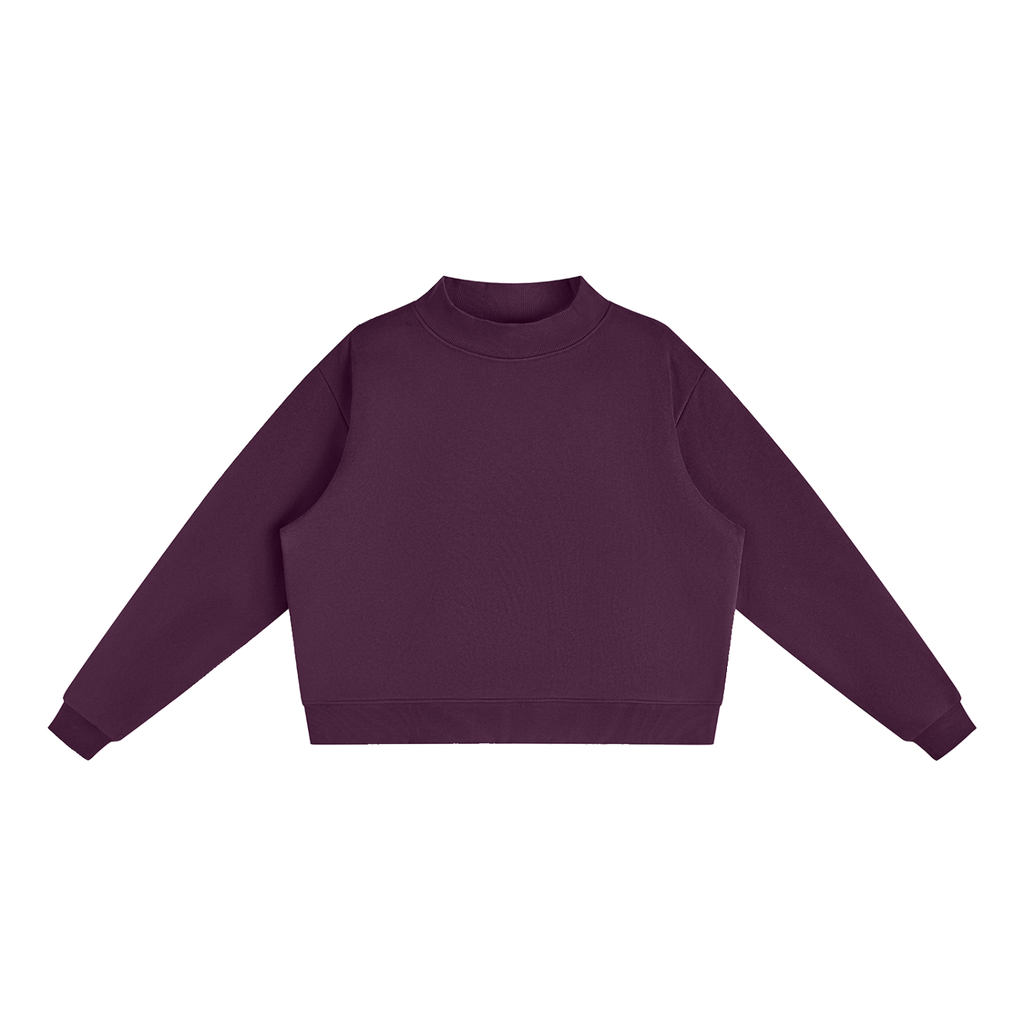 Essential Fleece Mock-Neck Crew Sweatshirt