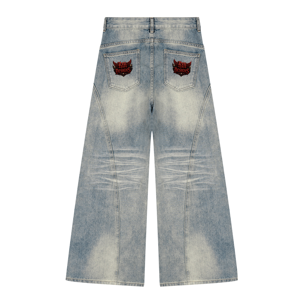 Women’s Vintage Wash Wide Leg Denim Jeans
